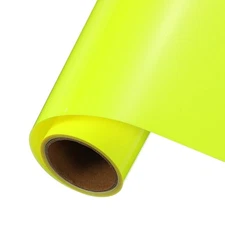 Fluorescent Yellow Permanent Vinyl, 10 Inch x 5ft Adhesive Vinyl Roll
