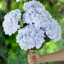 5PCS 15.4In Artificial Hydrangea Silk Flowers Bouquet Faux Hydrangea Stems