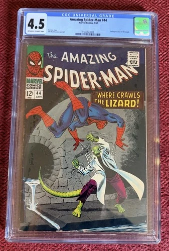 Rare “Amazing Spider-Man” #44 Marvel 1/1967 SILVER AGR 2nd App “Lizard” CGC 4.5