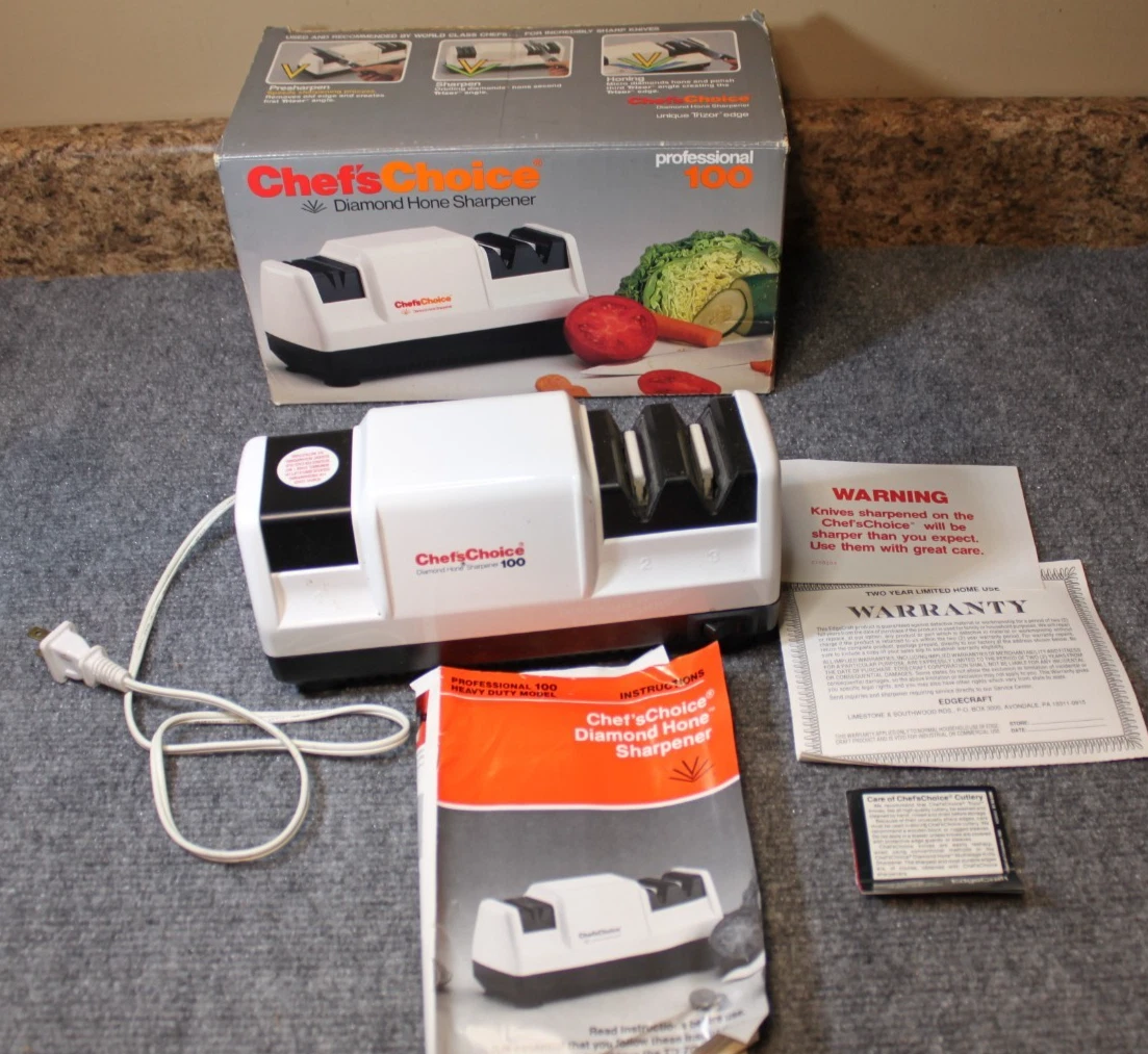 Chef's Choice Professional 100 Diamond Hone Knife Sharpener Manual Box WORKS