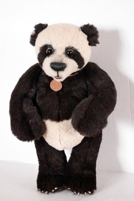 Pandabär TAMIKO, Silvia Gilles Künstler-Bär, Alpaka, 32 cm, Handarbeit 
