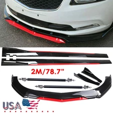 For Chevrolet Cruze Front Bumper Lip Splitter Spoiler Glossy Black Red Body Kit