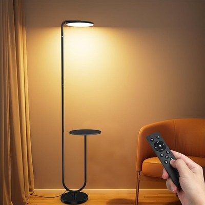 36W LED Floor Lamp with Table, Super Bright Standing Lamp, Modern Stepless Di...