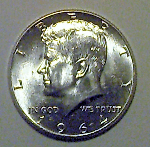 1964 Kennedy Half Dollar 90% Silver, Mint Luster B/U