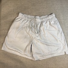 Nike Swim Shorts Mens XL Gray Swoosh Mesh Lined Volley Beach Trunks 5  Inseam