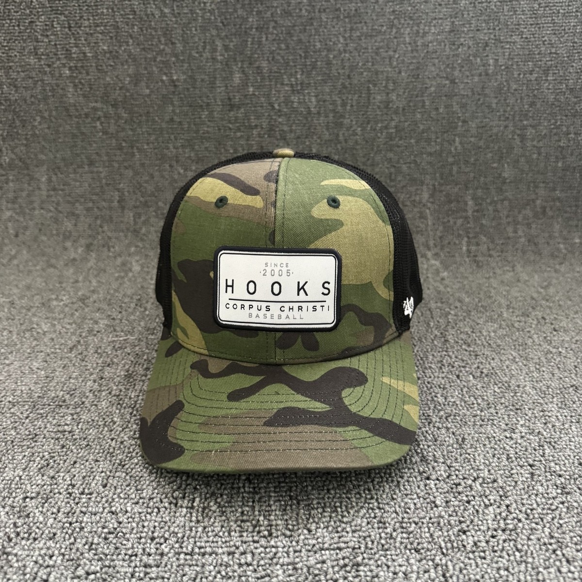 '47 Brand Corpus Christi Hooks Trucker Snapback Camo Black One Size Hat