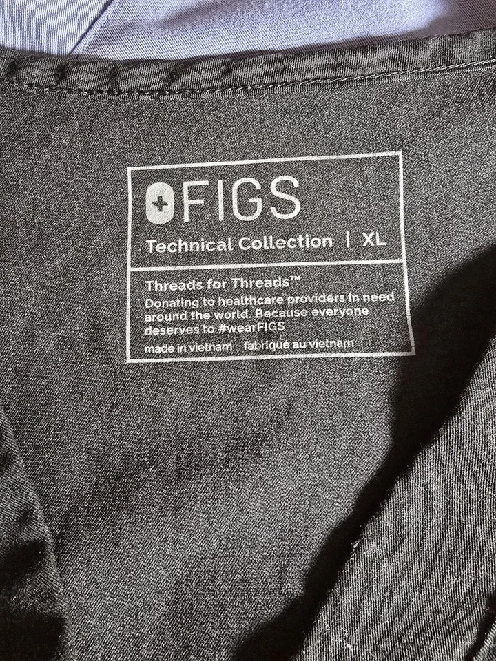 Figs Mens Scrub Shirt Top - XL - (Lot of 2) Blue & Black - Image 2 of 4