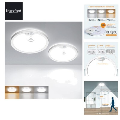 2Pcs] LED Ceiling Light with Motion Sensor, 18W Ceiling Lamp Motion Sensor...
