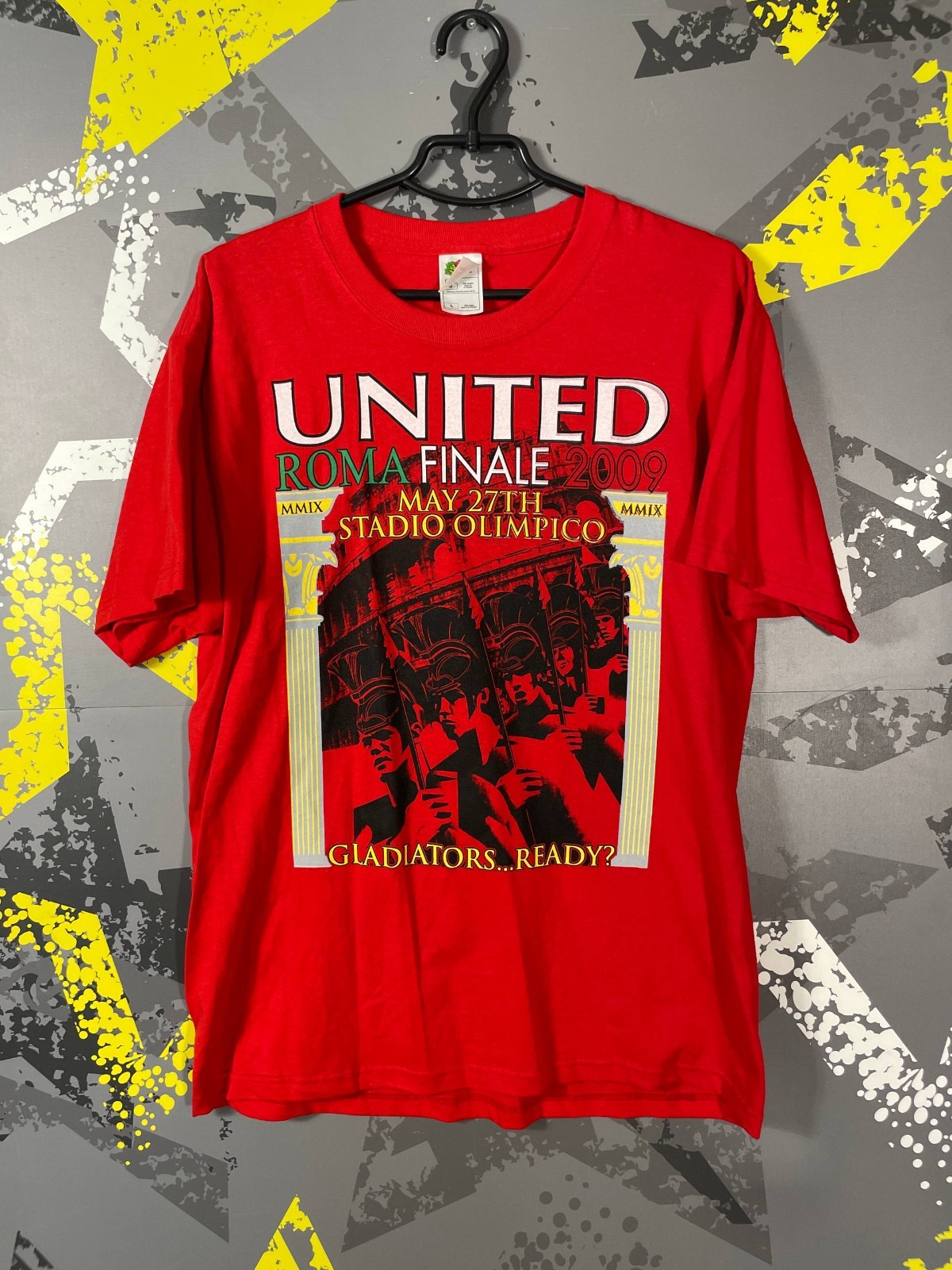Manchester United Roma Final UCL 2009 Jersey Vintage Football Shirt Men L ig93