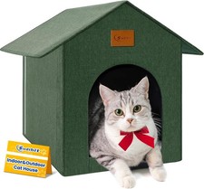 Outdoor Cat House Feral Cat Shelter Waterproof Insulated Cat Bed with Cushion