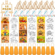 12 Set Thanksgiving Pre Drawn Canvas to Paint 7.9 x 9.8inch Harvest Pre Print...