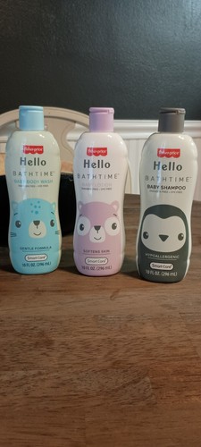 Fisher-Price Hello Bathtime Baby Shampoo Body Wash and Lotion Set 10oz 3 Pack