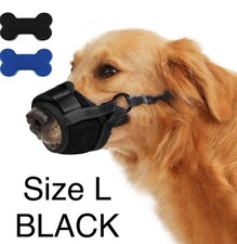PawWares Dog Muzzle Soft Nylon Adjustable-Breathable-Drinkable BLACK LARGE