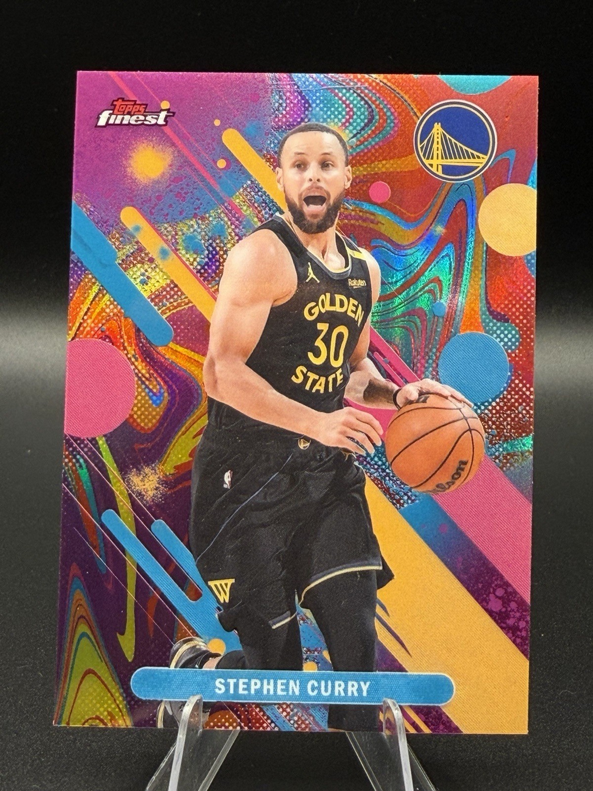 2025 Topps Finest Stephen Curry Oil Spill Common 74 Golden State Warriors