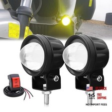 LED Yellow Fog Lights with Switch Motorcycle Spotlights Yellow White 2.2