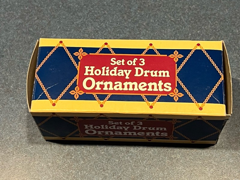 Giftco Inc Set of 3 Holiday Drum Christmas Ornaments - With One Extra -