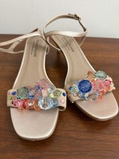 Donald Pliner Womens Gold Delila Crystal Embe...