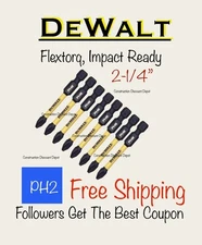 DEWALT FlexTorq 8 Piece Bit Set Phillips #2 PH2 2-1/4" in. IMPACT READY NEW