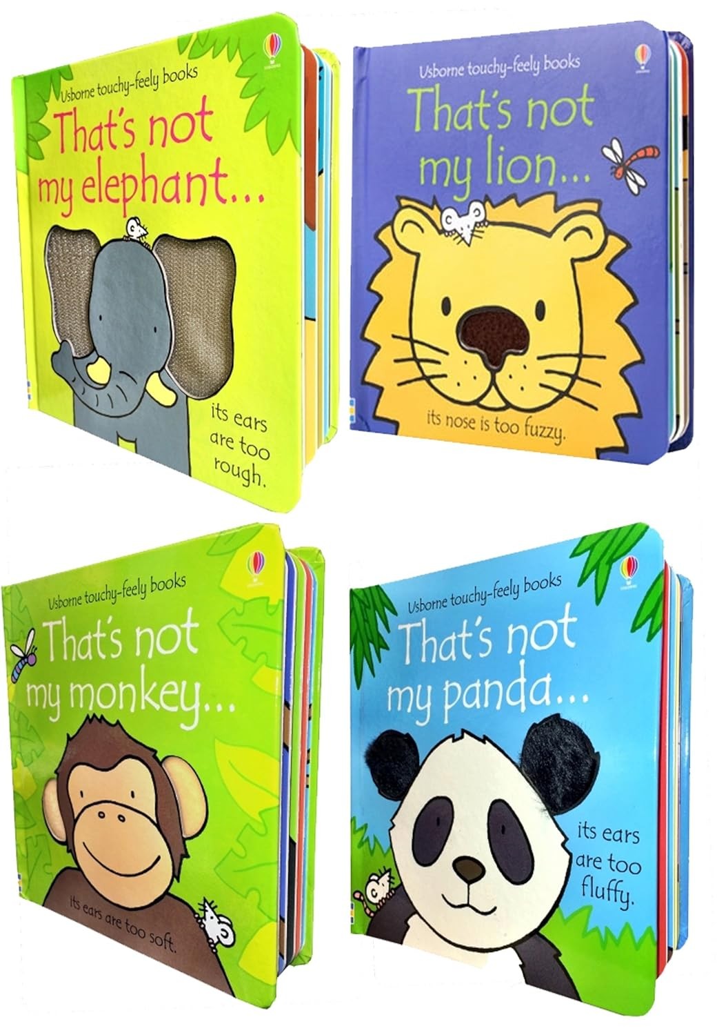 Various Publishers Usborne Thats Not My Animals Collection 4 Books Set ( Lion, Elephant, Panda, Monkey) - Image 2
