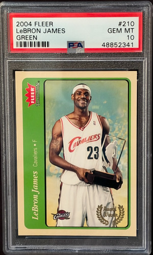 2004 LeBron James #210 Fleer Tradition Award Winner Green PSA 10 GEM MINT