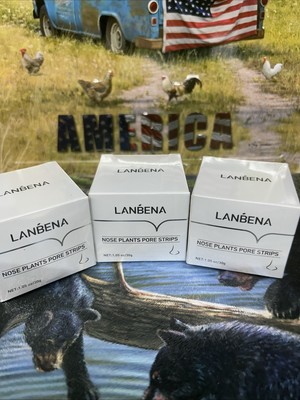 3 SEALED BOXES Lanbena Nose Plants Pore Black Head Strips 1.05 oz Exp 12/03/2027