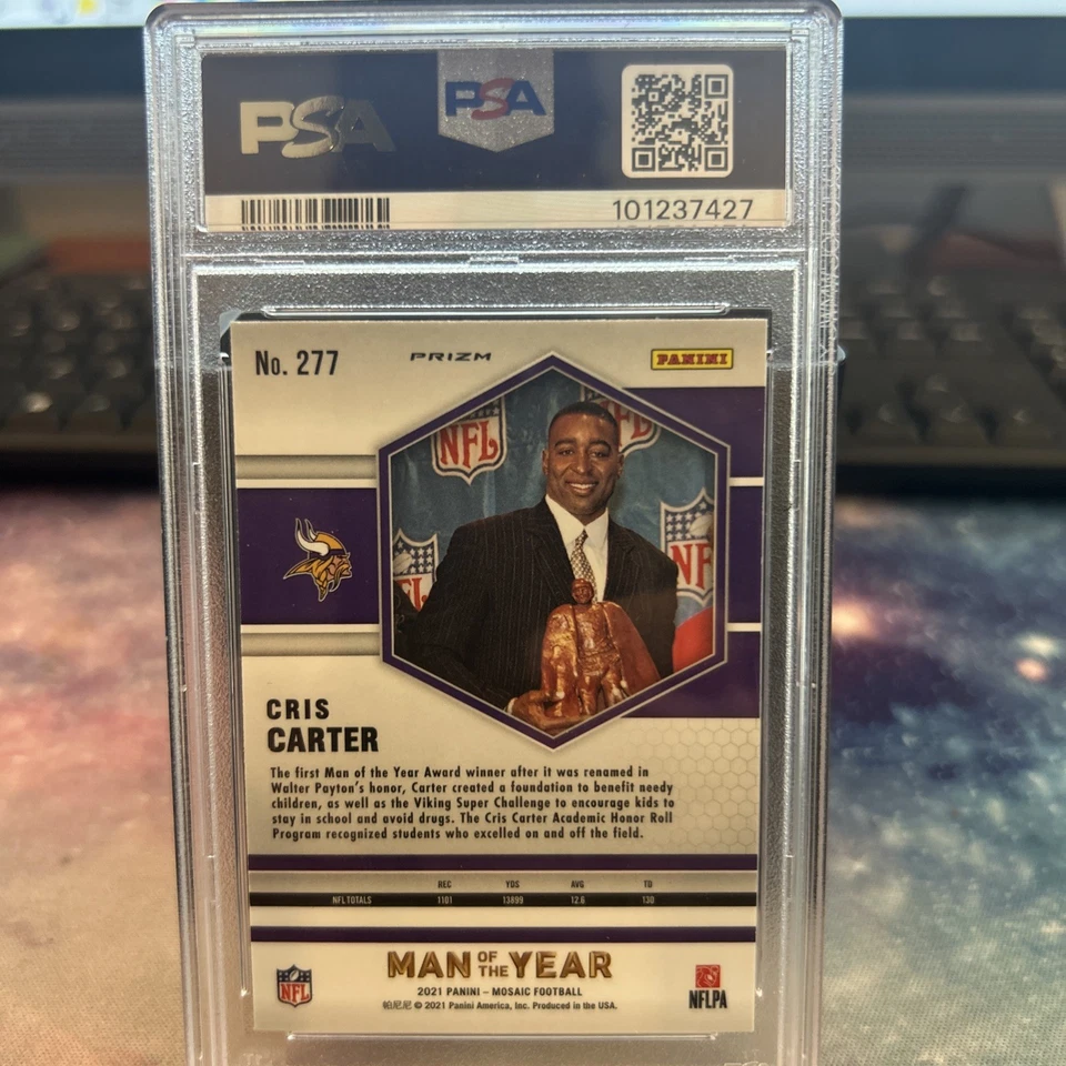 2021 Mosaic Cris Carter Genesis #277 PSA 10 Gem Mint Minnesota Vikings - Image 2 of 2