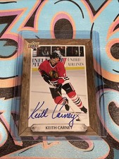 Keith Carney Auto 2025 Upper Deck Engrained Icons Chicago Blackhawks (TQ1)