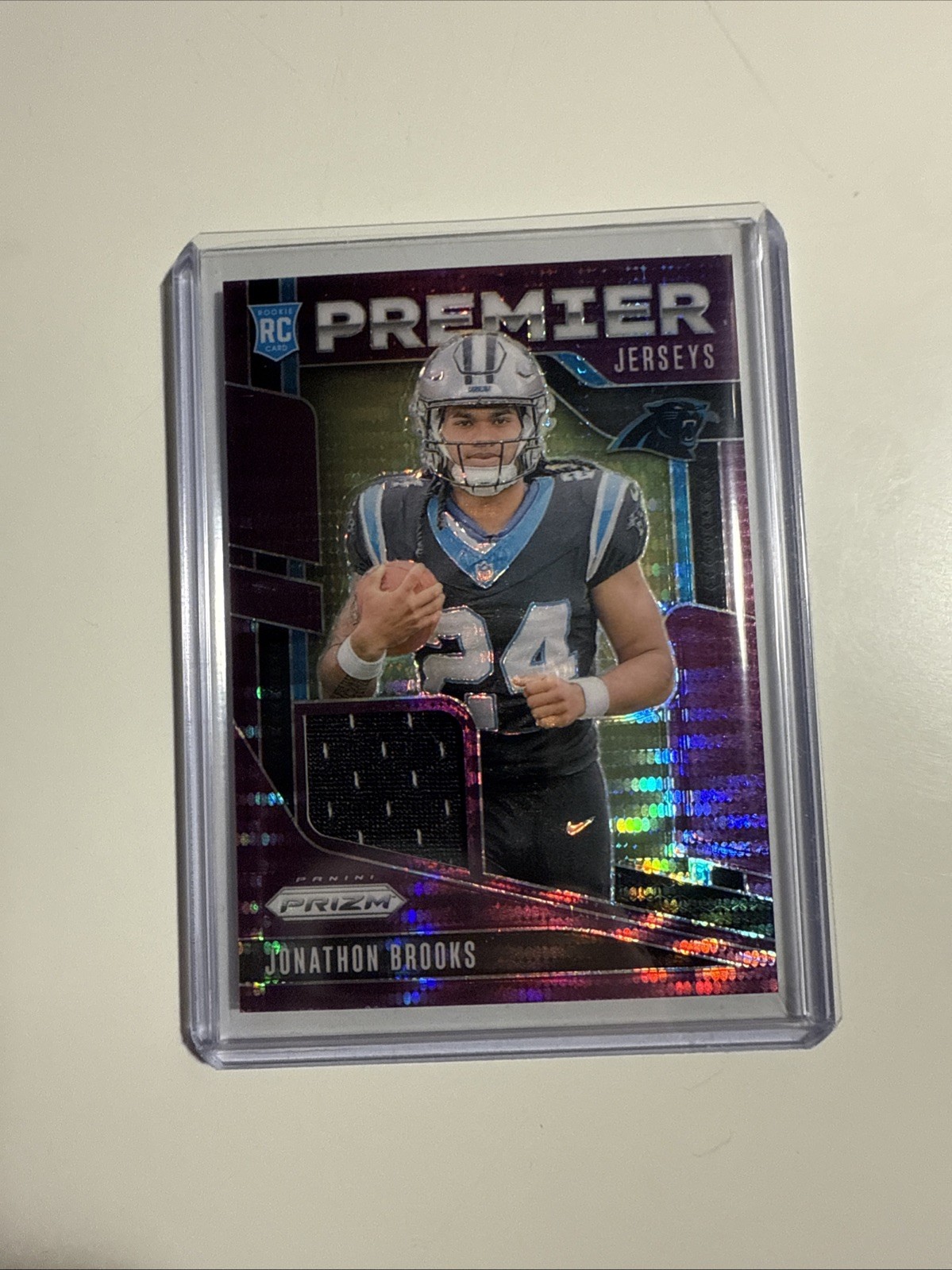 2024 Panini Prizm - Premier Jerseys Jonathon Brooks #PJ-JBS Purple Pulsar Prizm