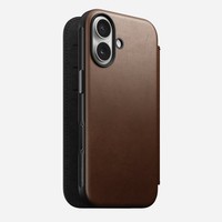 NM014209858 Nomad Modern Leather Folio iPhone 17 Brown ~D~