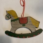 Antique/ vintage Wooden Rocking Horse Christmas Ornament  — photo 1