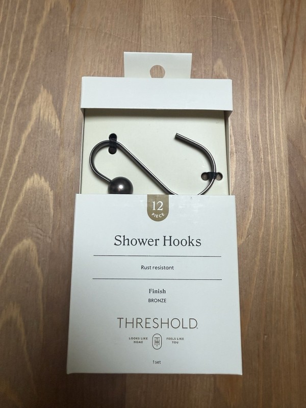 Bronze Shower Hooks 12 Pieces Rust Resistant New Brand Threshold