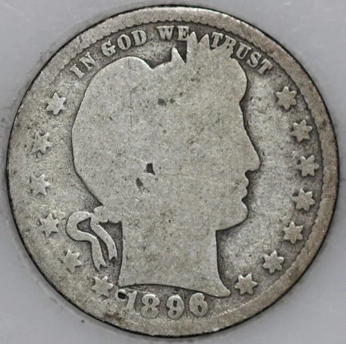* 1896-P Barber Quarter 90% Silver, 100+ years Old As Shown