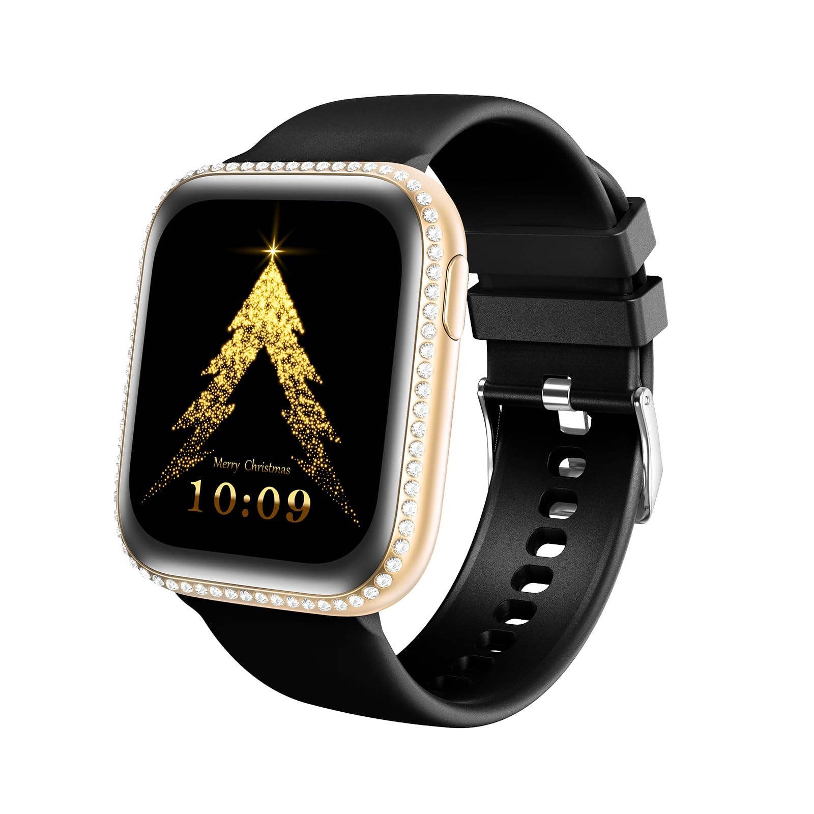 Montre connectée femme AMOLED 1.75'' étanche IP68 boîtier rose gold