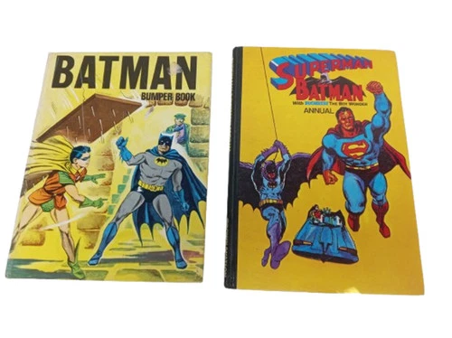 Vintage Batman & Superman & Batman Annual Bumper Book Bundle Hardback pre-loved