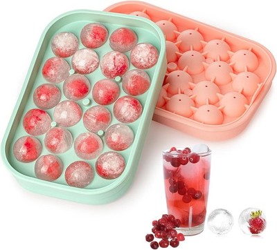 Runde Eiswürfelform für Whisky Cocktails - Silikon - 2er Pack