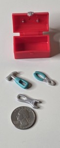 Red Toolmatic Tool Box Tools Hammer Wrench Pliers Garage Toy Barbie Scale