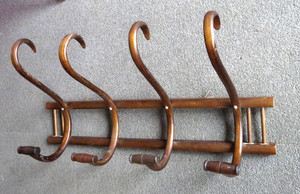 Vintage /Antique Thonet Style Bentwood Wall Coat Rack 24W x 12H