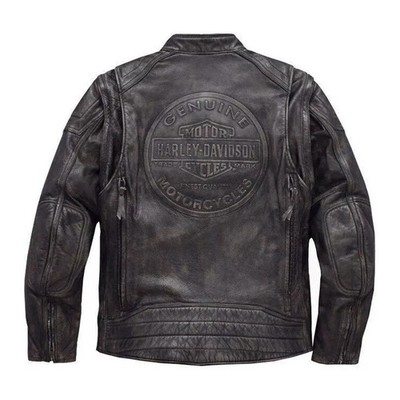 Harley Davidson Men's Dauntless Convertible 2 in 1 Genuine Cow Leather Jacket