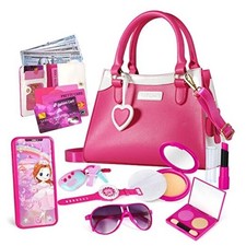 Play Purse for Little Girls, Princess Pretend Toys for Girls 3 4 5 6 7 8 Pink