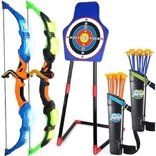 Toy Code Archery Set for Kids Bow and Arrow with LED Light Up Target Game-NWT