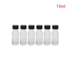 6PCS Small Clear Glass Bottles with Lids Glass Containers round Sample Bottles f