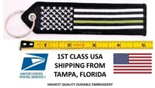 Military USA Flag Keychain Thin Green Line Keychain Outdoor Accessory