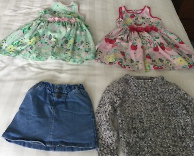 x M&S Kids Girls 3-4 years Dresses, denim skirt and jumper