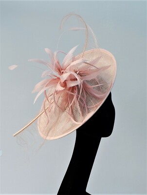 Hollie - Nude Sinamay & Feather Hatinator ASCOT WEDDING