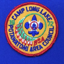 Boy Scout 1972 Camp Long Lake Potawatomi Area Council WI Patch 247B3