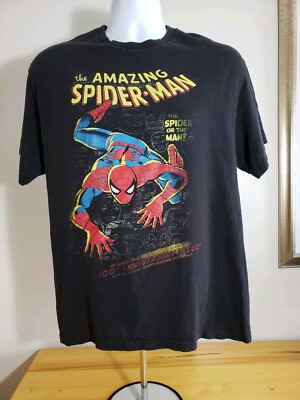 Marvel The Amazing Spiderman Men's Black Tshirt Shirt Large L Lg