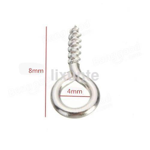 200X Small Tiny Mini Eye Pins Eyepins Hooks Eyelets Screw Threaded
