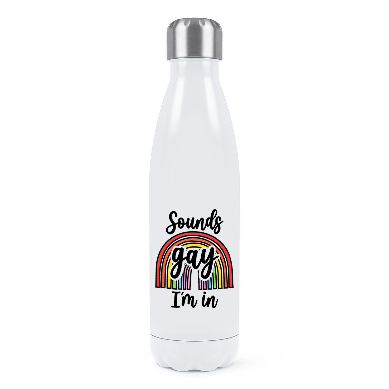 Sounds Gay I'm In Double Wall Water Bottle Gay Pride Lesbian LGBTQ Homosexual