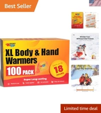 Super Long-Lasting Hand Warmers - 100 Count, 18 Hours of Odorless Comfort