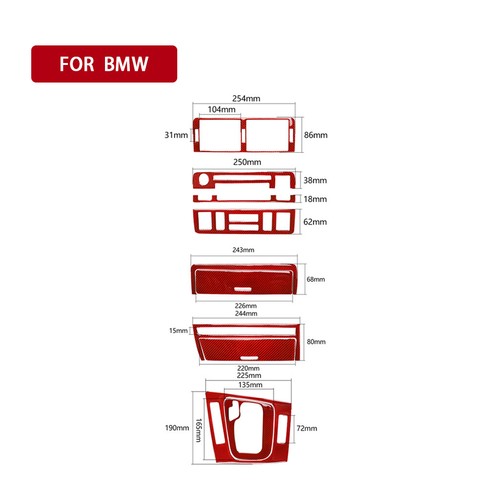 Red Carbon Central Control Air Vent Gear Shift Cover For BMW 3 Serie E46 1998-05 - Picture 7 of 12
